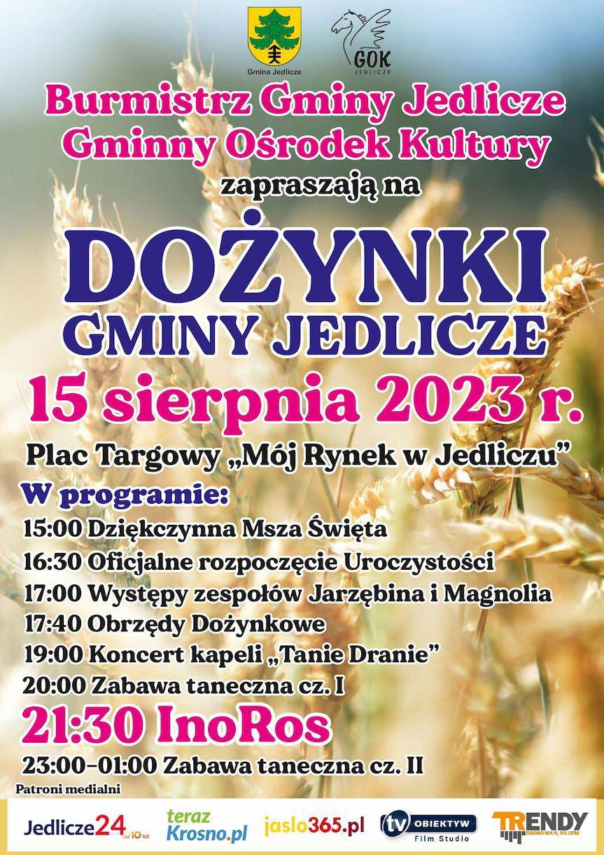 Dożynki Gminy Jedlicze - zaproszenie