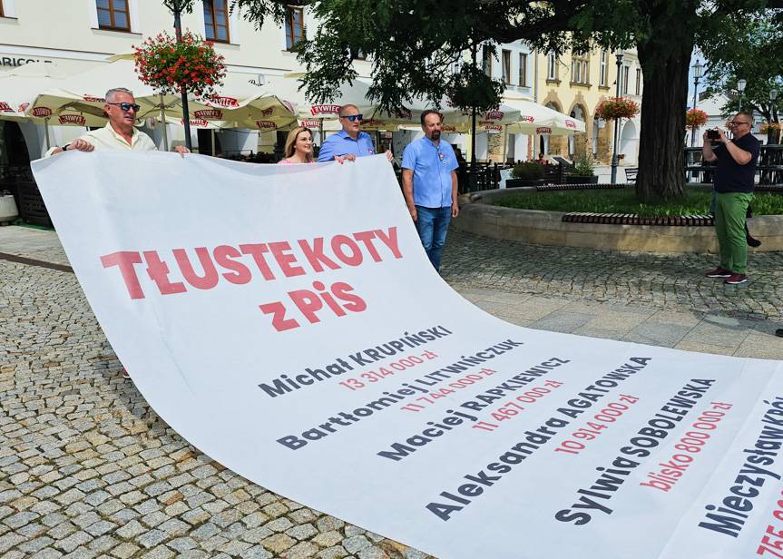 Akcja "Tłuste koty z PiS" [WIDEO]