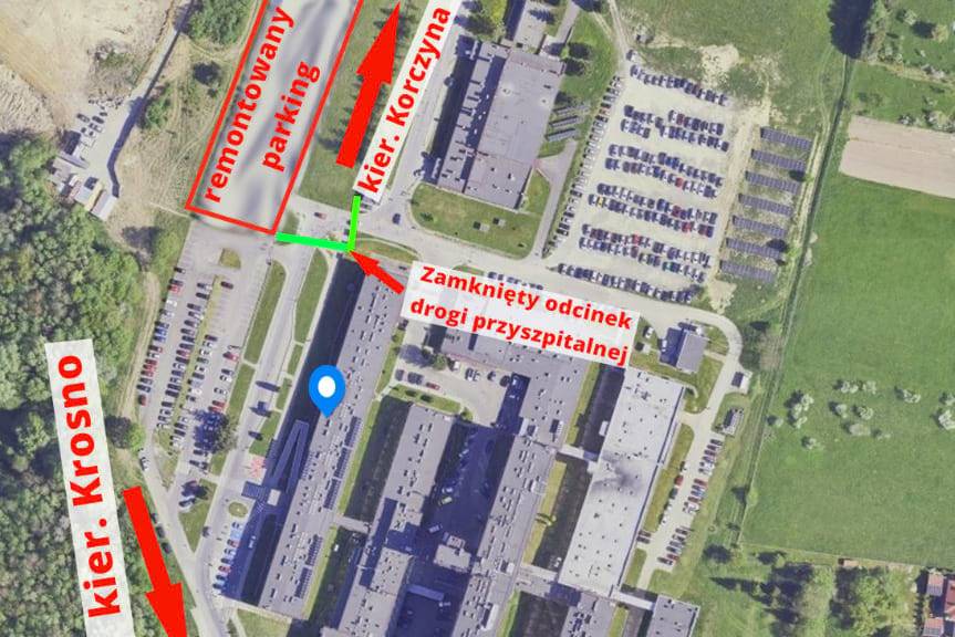 Krosno. Odcinek drogi przy szpitalu będzie zamknięty