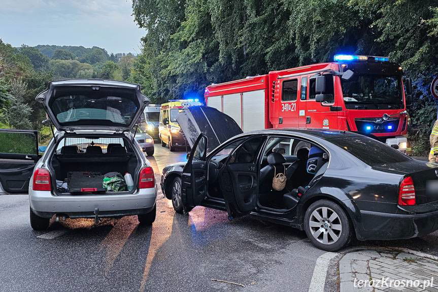 Zderzenie samochodów w Krościenku Wyżnym