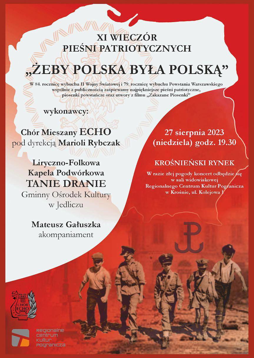 XI Wieczór Pieśni Patriotycznych "Żeby Polska Była Polską" - zaproszenie