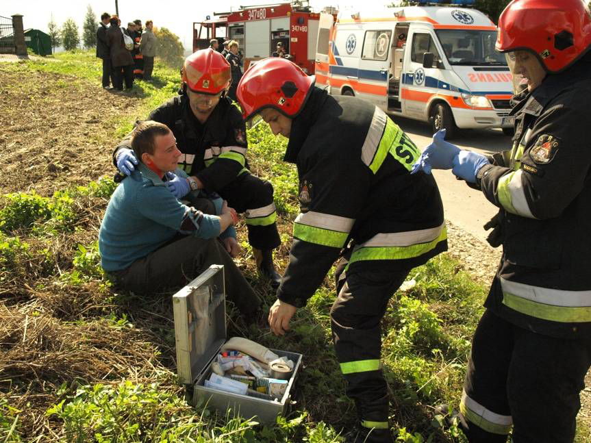 Wybuch butli z gazem, zderzenie samochodów. Ćwiczenia w Kombornii 15 lat temu