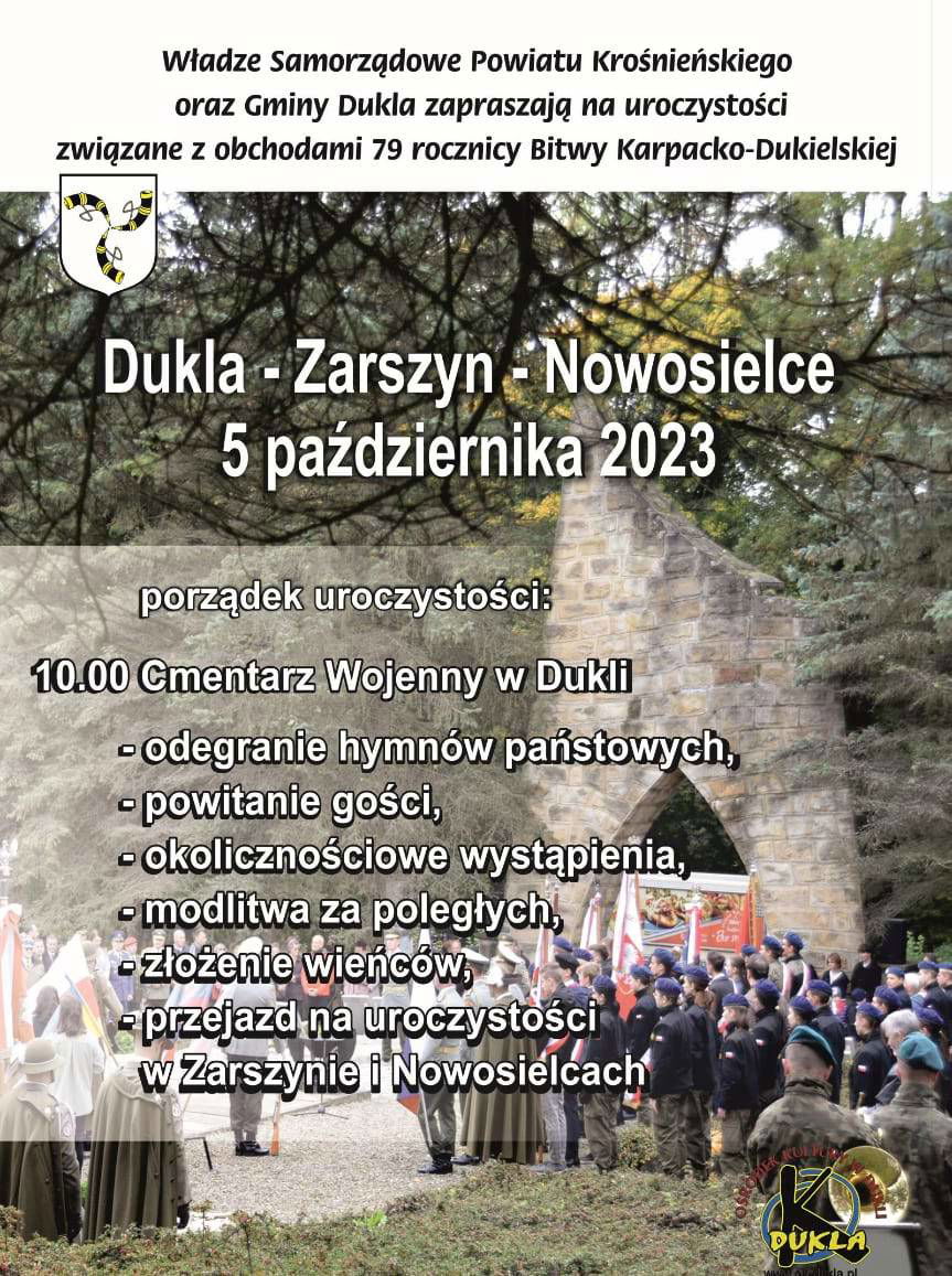 Obchody 79. rocznicy Bitwy Karpacko-Dukielskiej - zaproszenie