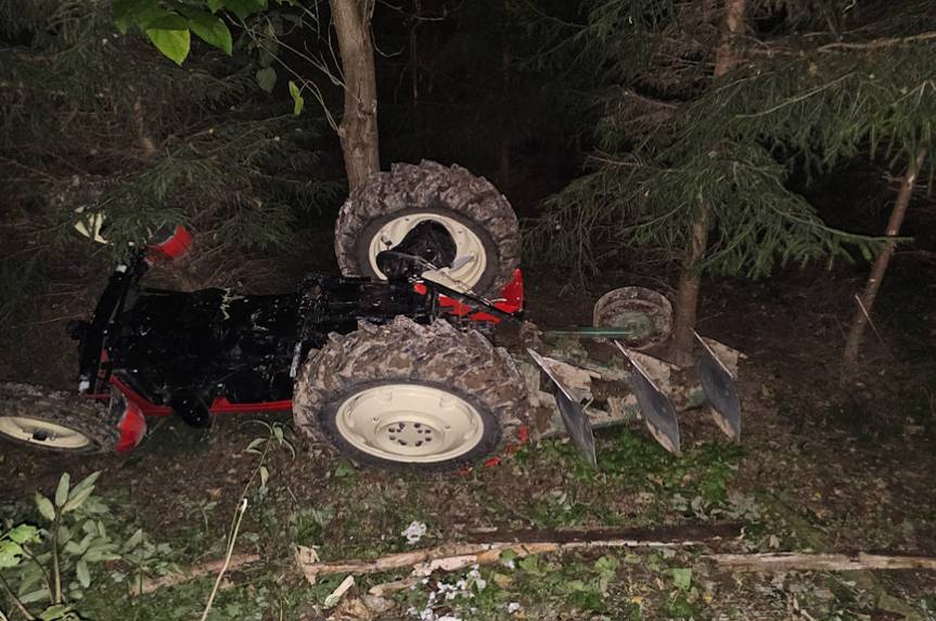 Wypadek z udziałem ciągnika rolniczego w Głowience