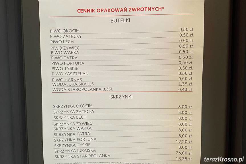 Butelkomat w Krośnie. Butelki wymienisz na bon lub gotówkę