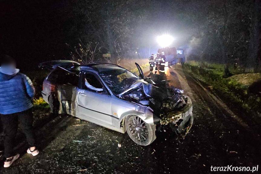 Zderzenie bmw z ciągnikiem rolniczym