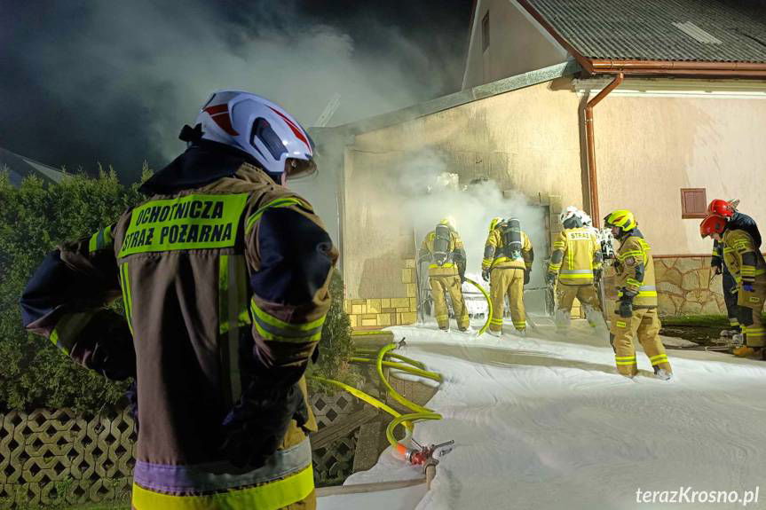 Pożar garażu przy ulicy Zielonej w Rymanowie