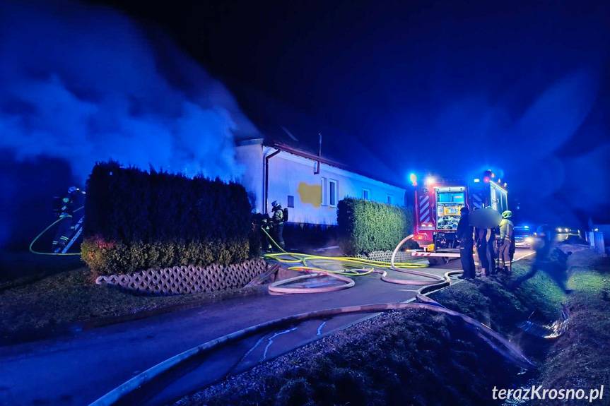 Pożar garażu przy ulicy Zielonej w Rymanowie