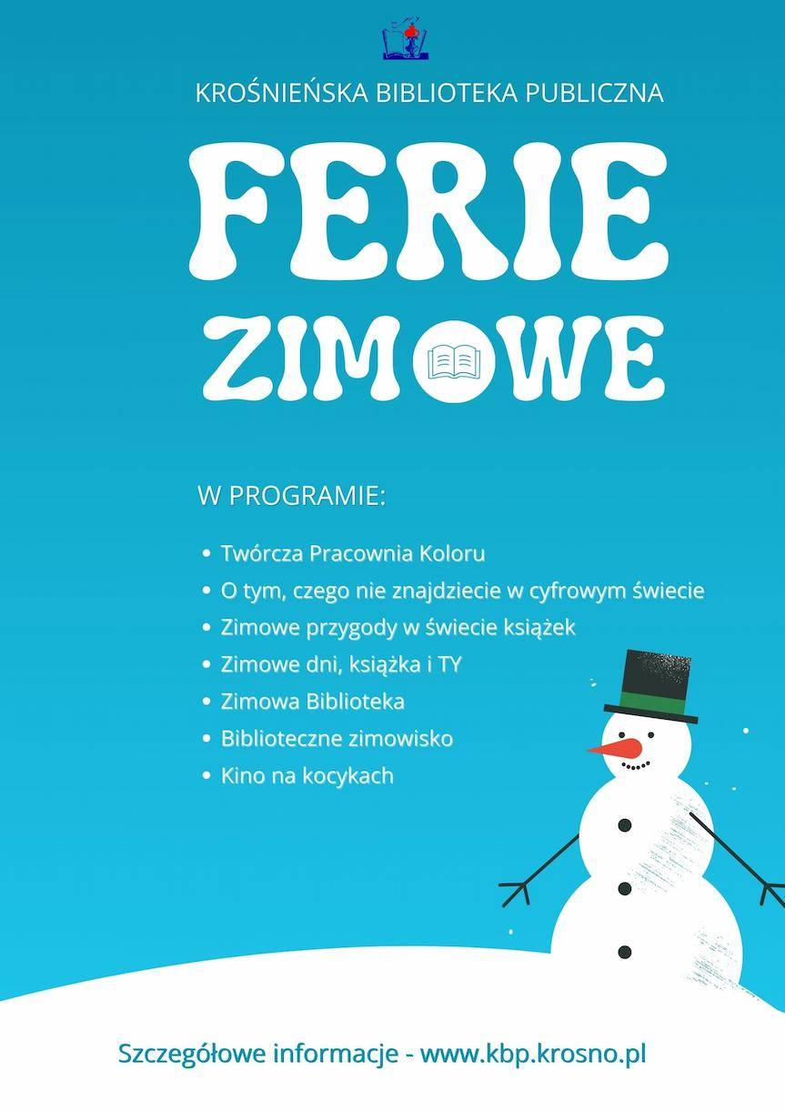 Ferie zimowe 2024 w Krośnieńskiej Bibliotece Publicznej