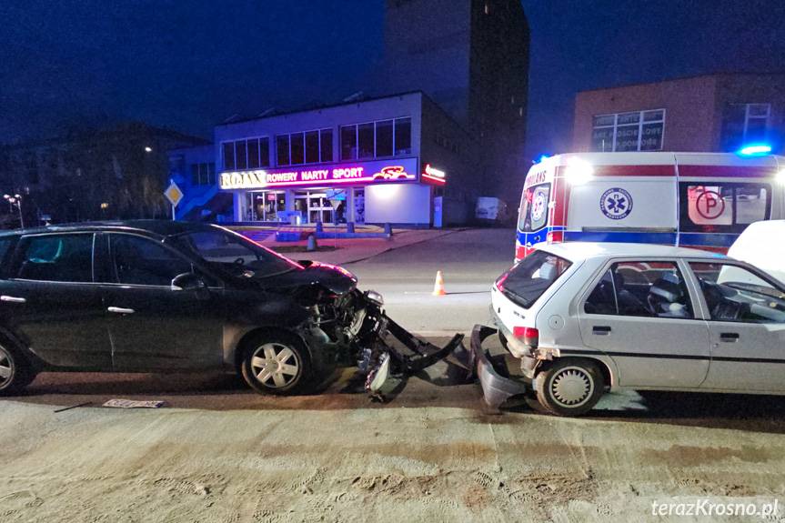 Zderzenie trzech samochodów na Krakowskiej