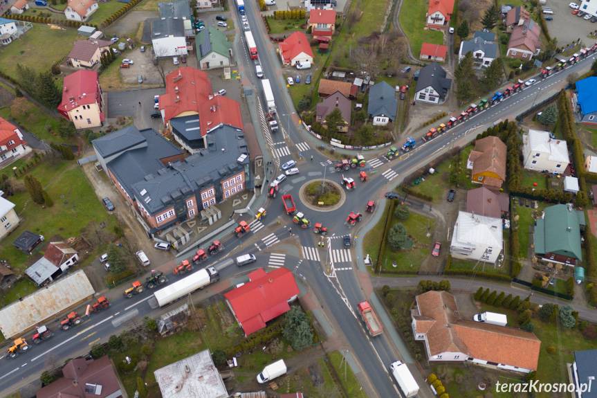 Trwa protest rolników w powiecie krośnieńskim