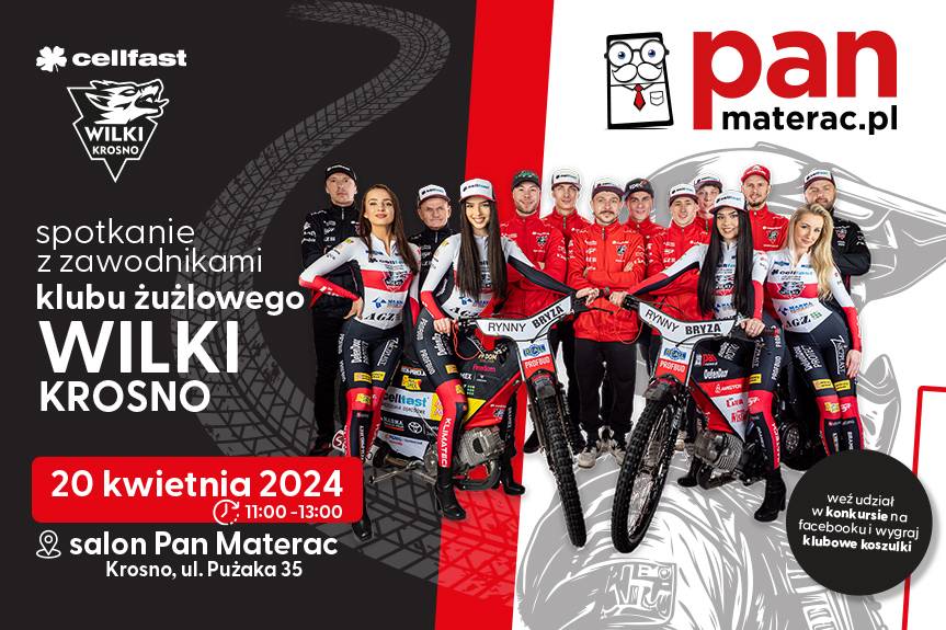 Spotkanie z żużlowcami Wilki Krosno w salonie Pan Materac!