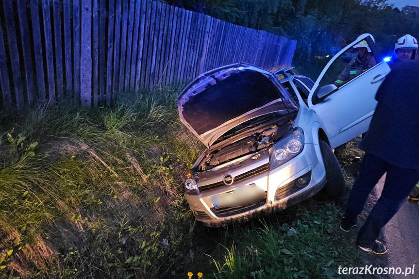 Kierujący oplem wjechał do rowu