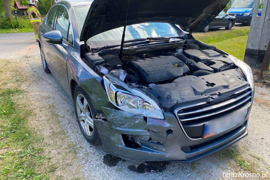 Kolizja peugeotów w Odrzykoniu