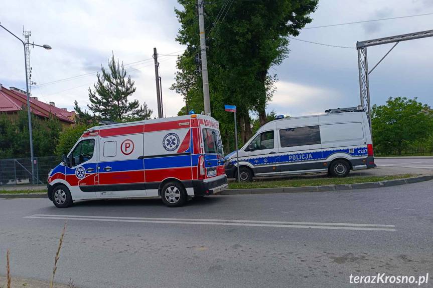 Potrącenie rowerzystki w Łężanach