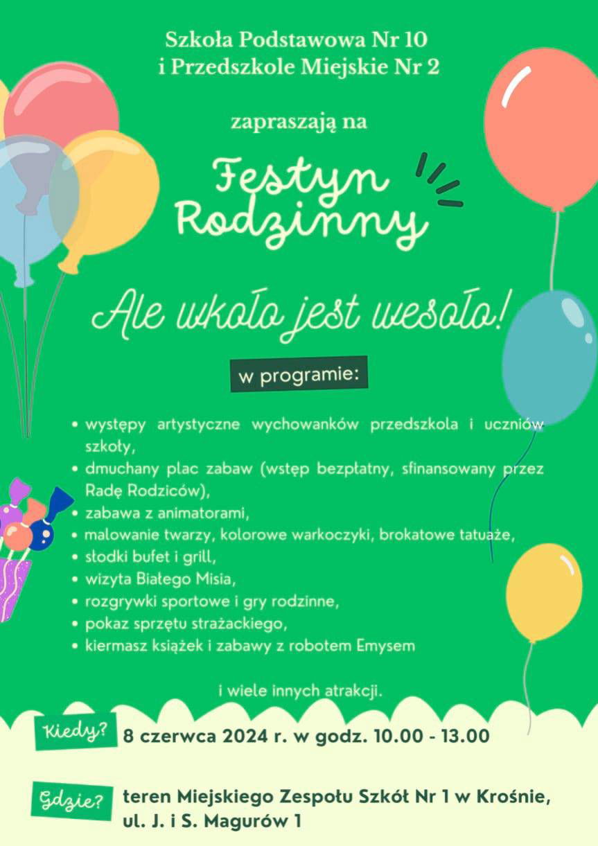 Zaproszenie na Festyn Rodzinny "Ale wkoło jest wesoło"