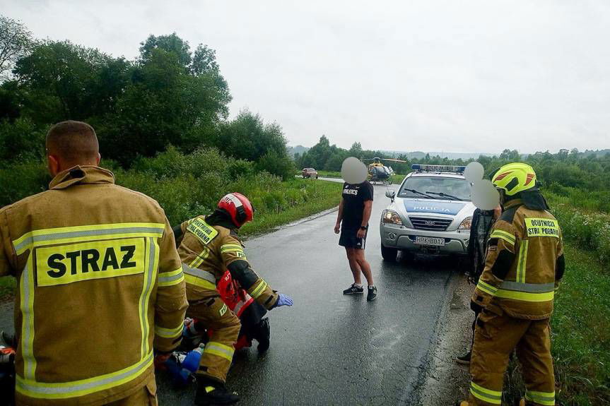 Wypadek w Jabłonicy Ruskiej, poszkodowanych 5 mężczyzn
