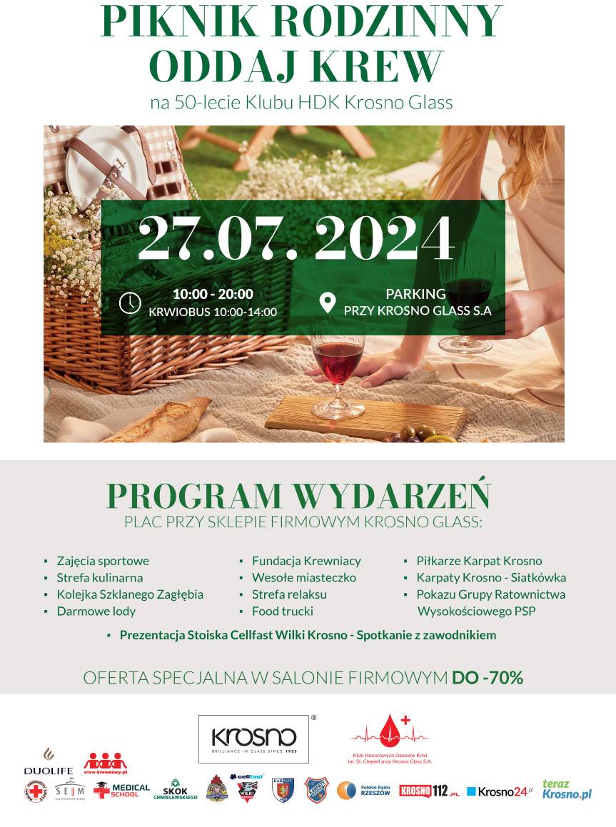 Krew na wagę złota. Zbiórka krwi i piknik w Krośnie