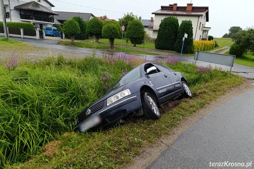 Passat w rowie. Kierowca pijany