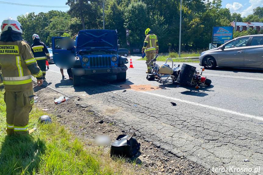 Klimkówka. Wypadek z udziałem motocykla