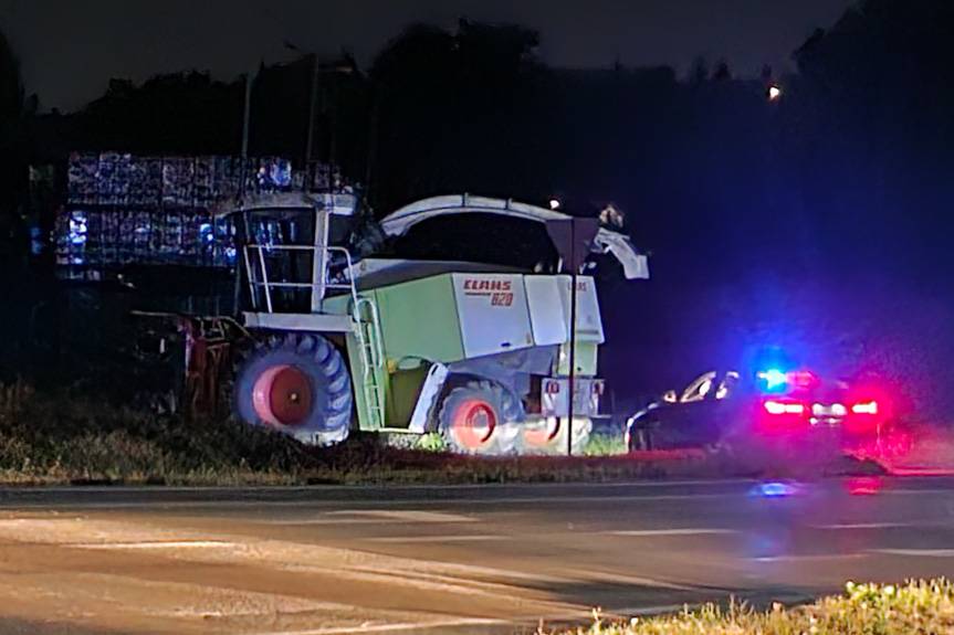 Nietrzeźwy kierował kombajnem