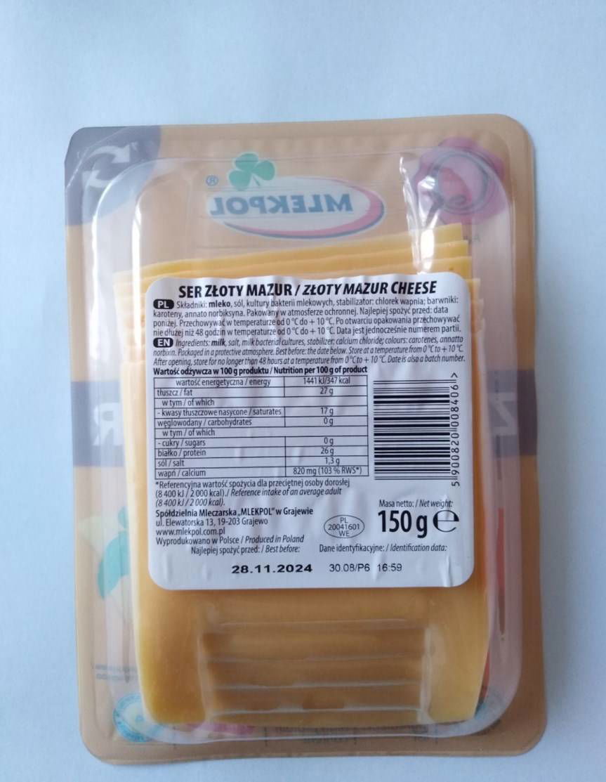 Ważne ostrzeżenie. Salmonella w żółtym serze