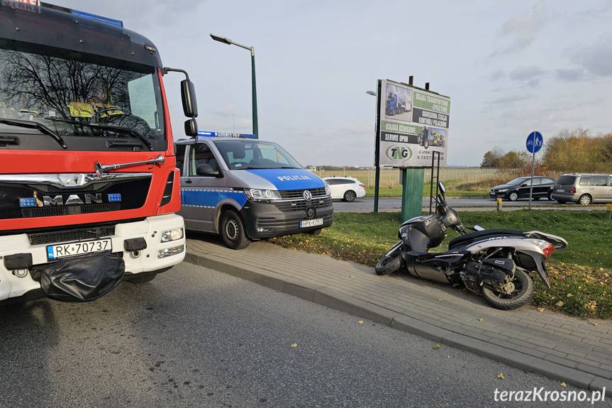 Wypadek kierującego skuterem