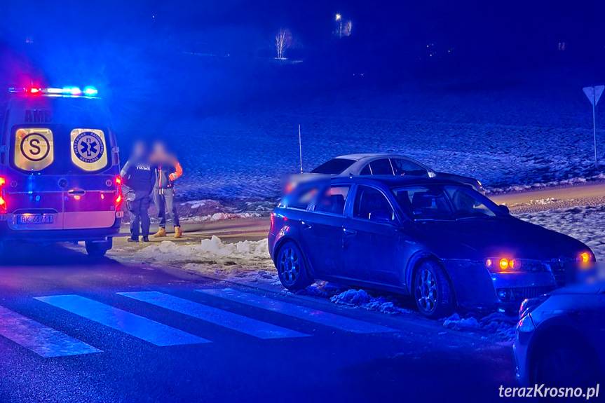 Zderzenie samochodów w Korczynie