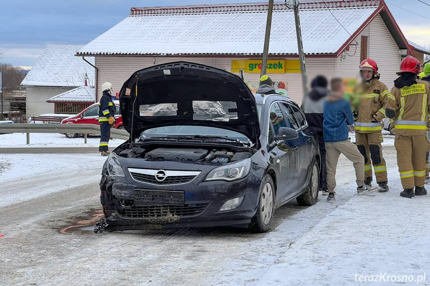 Zderzenie dwóch samochodów w Bziance