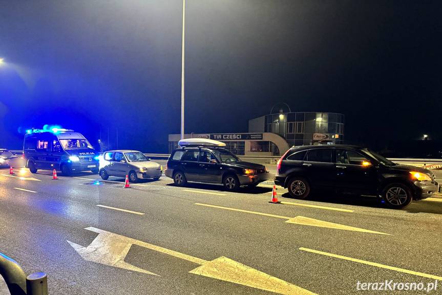 Zderzenie trzech samochodów w Krośnie
