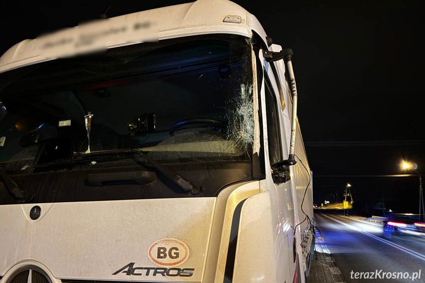 Zderzenie ciężarówek w Miejscu Piastowym