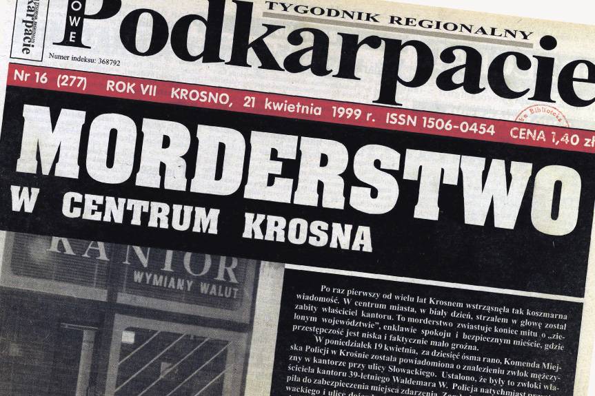 Śmiertelny strzał w kantorze. Niewyjaśniona zbrodnia w Krośnie