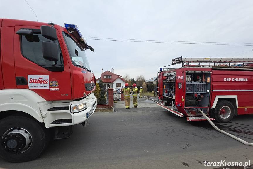 Chlebna. Pożar w domu jednorodzinnym