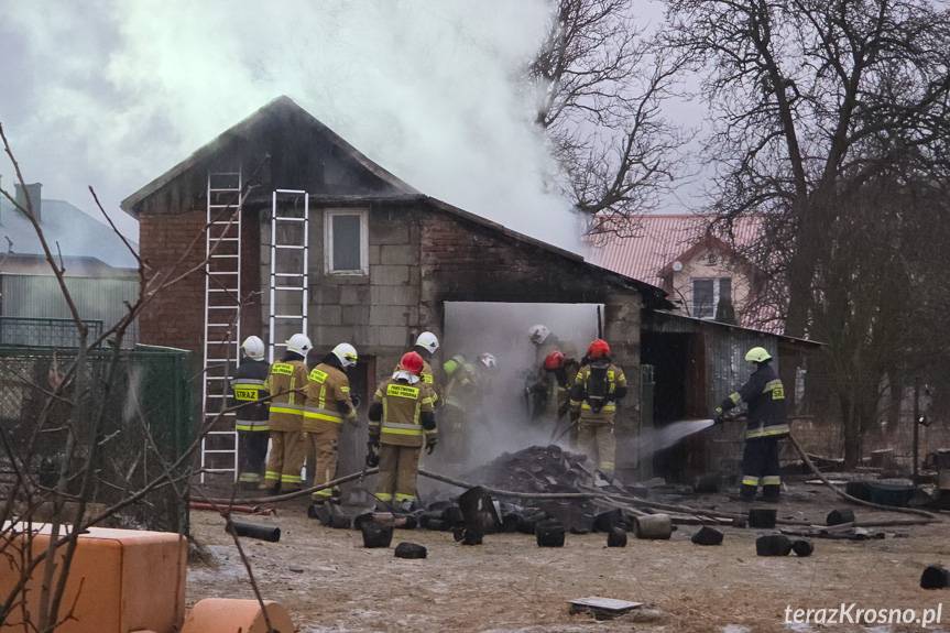 Pożar budynku gospodarczego w Jasionce