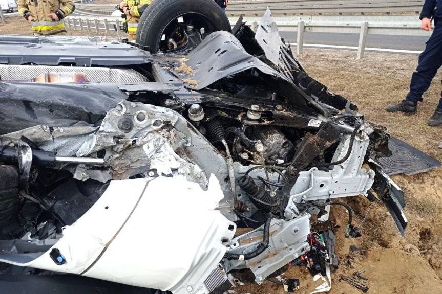Wypadek na autostradzie A4 w Mirocinie