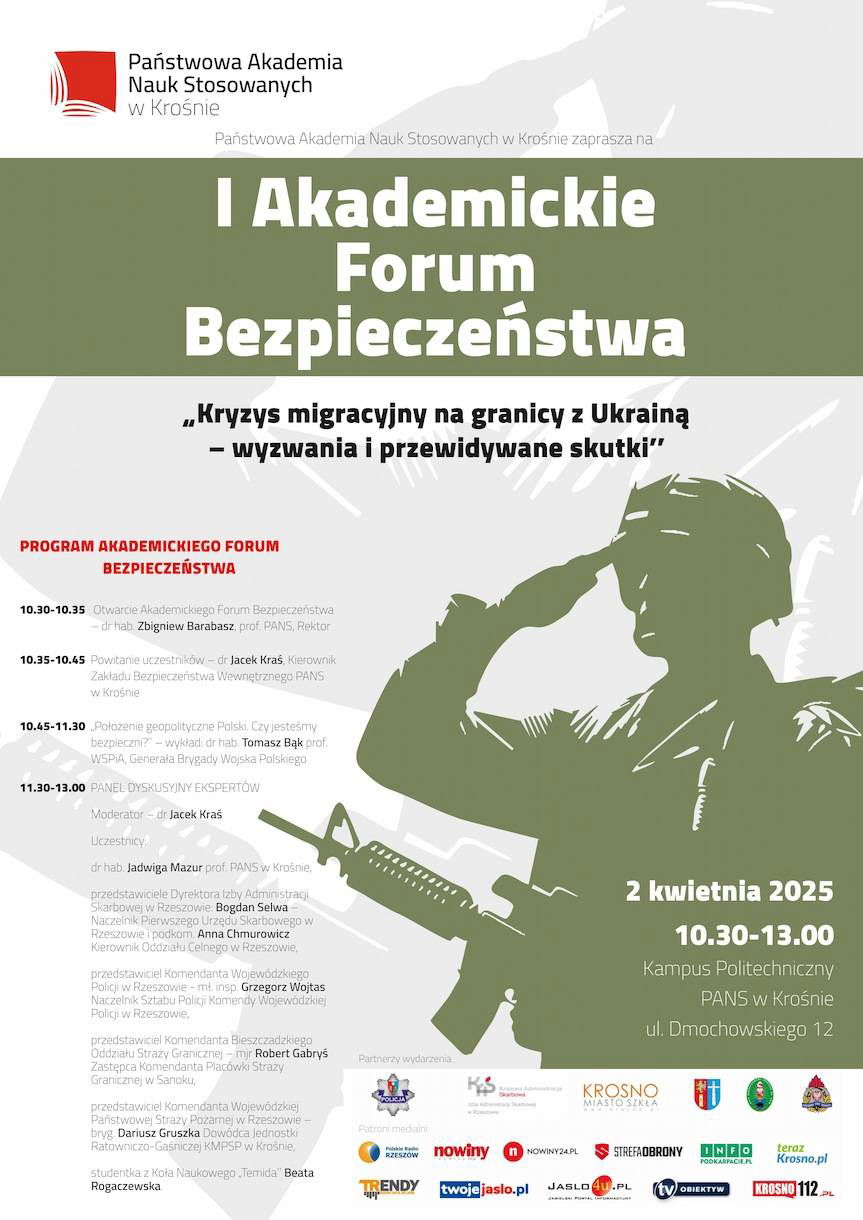 Zaproszenie na Akademickie Forum Bezpieczeństwa w Krośnie