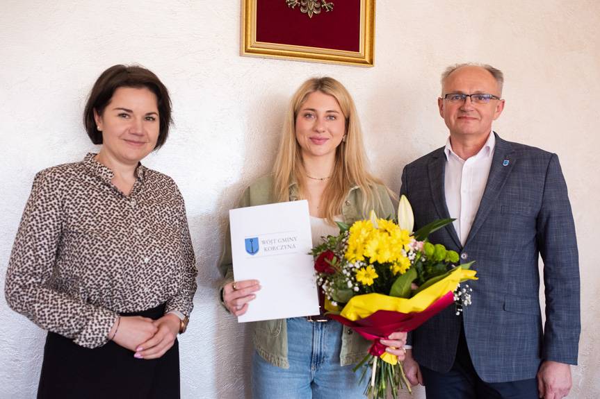 Iza Marcisz nagrodzona przez Wójta Gminy Korczyna za sportowe sukcesy