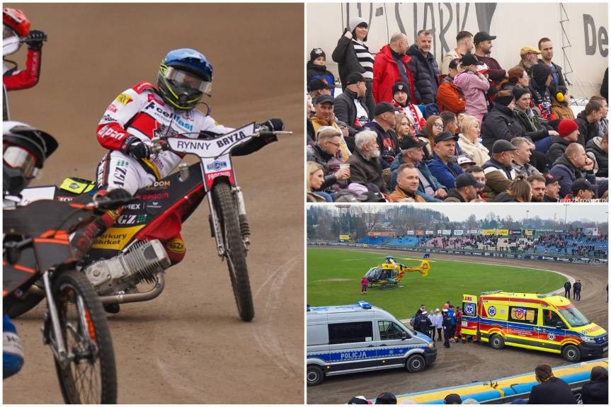 Przerwany sparing w Krośnie. Gospodarze przegrywali, dramat w 7. biegu [ZDJĘCIA]