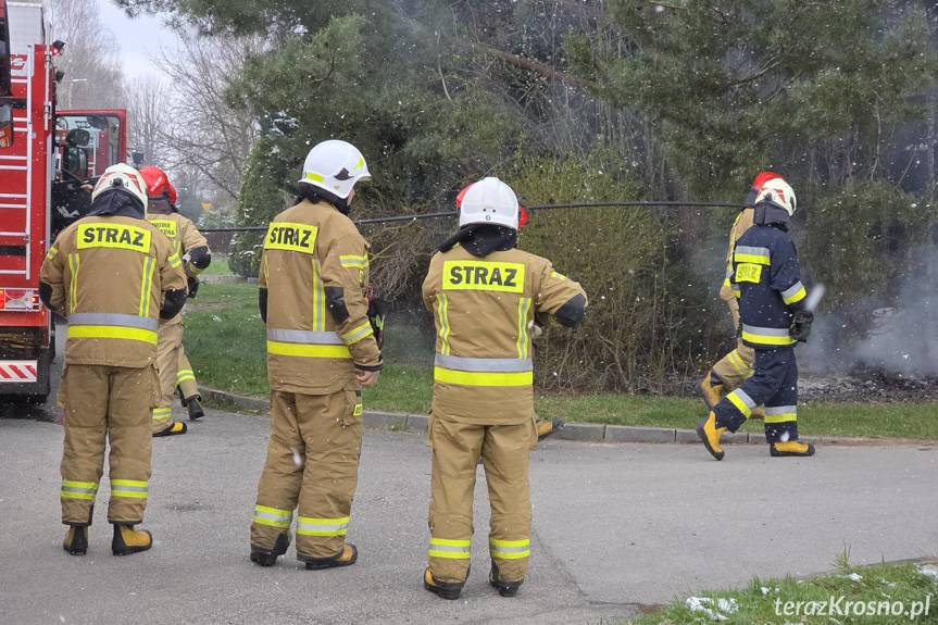 Pożar tui w Krośnie