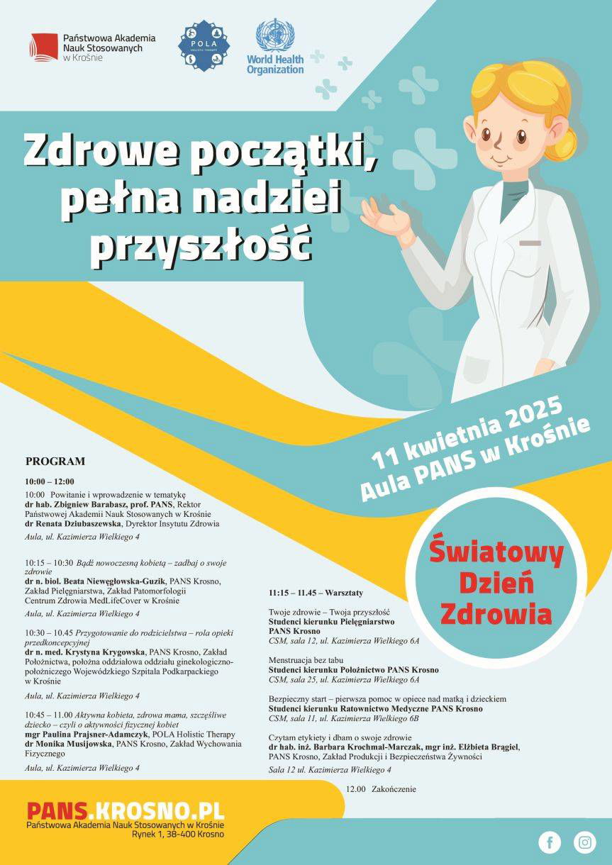 Zaproszenie na Światowy Dzień Zdrowia w PANS w Krośnie