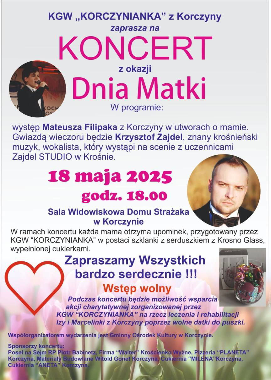Korczyna. Koncert z okazji Dnia Matki i akcja charytatywna
