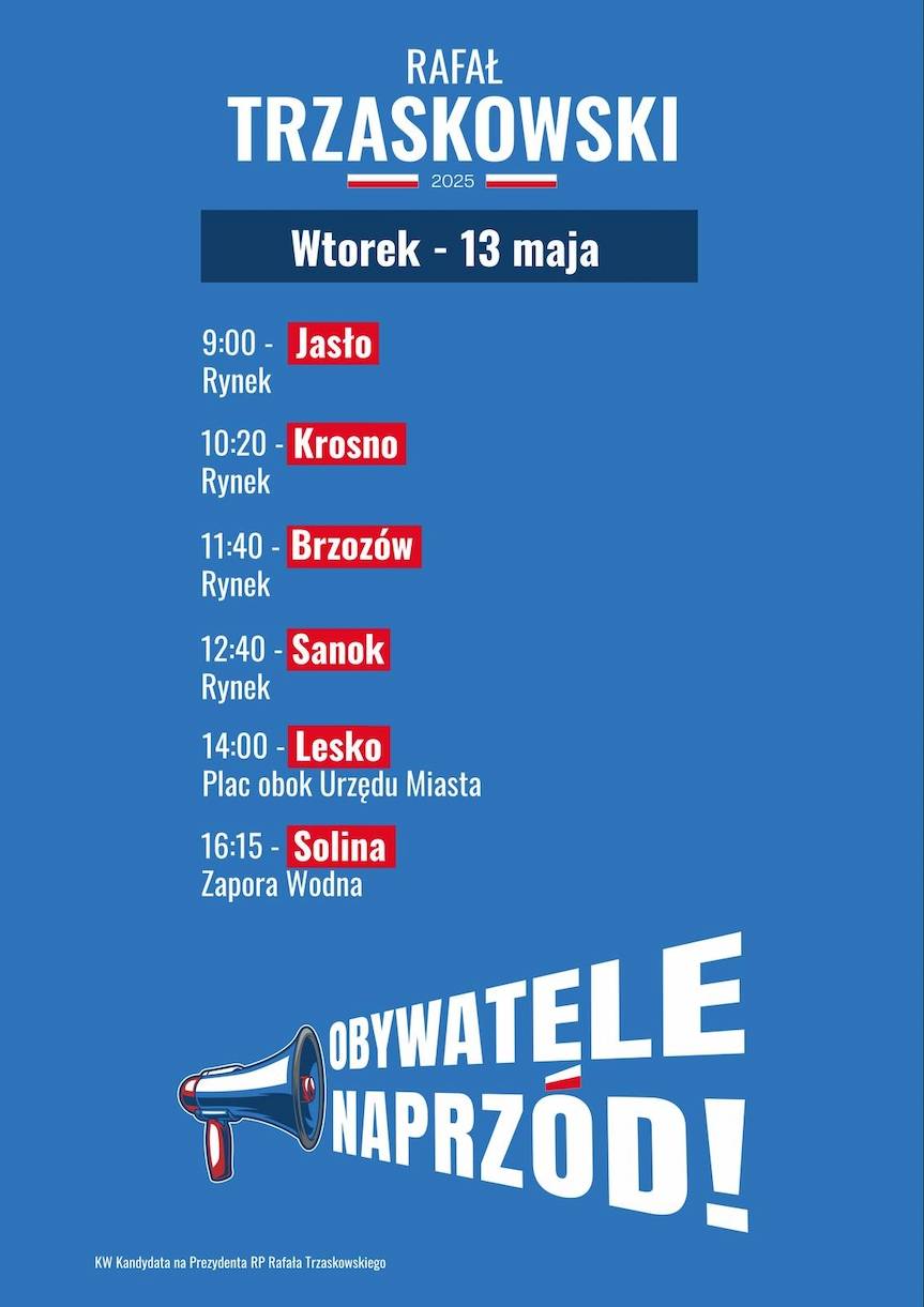 Krosno na trasie akcji "Obywatele Naprzód"