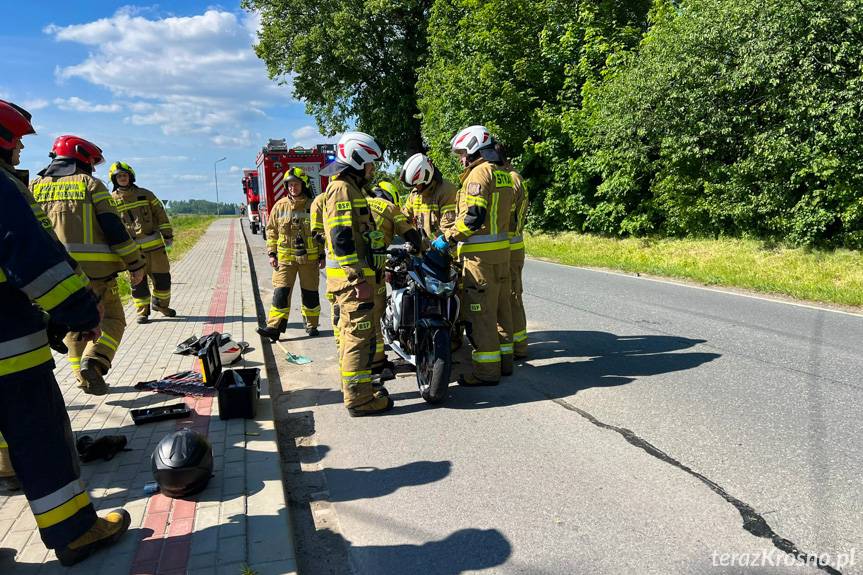 Wypadek motocyklisty w Ladzinie
