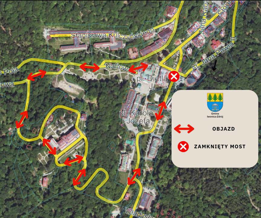 Zapadła się jezdnia na moście w Iwoniczu-Zdoju. Przejazd niemożliwy