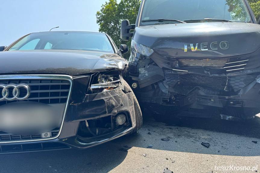 Zderzenie samochodów w Krościenku Wyżnym