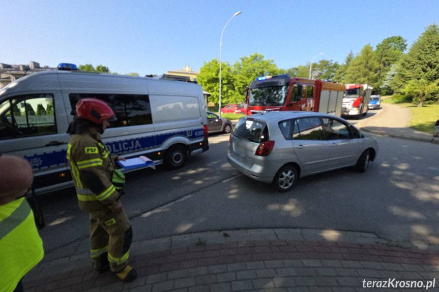 Zderzenie dwóch samochodów w Krośnie