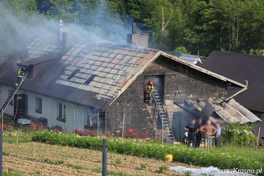 Pożar domu w Komborni