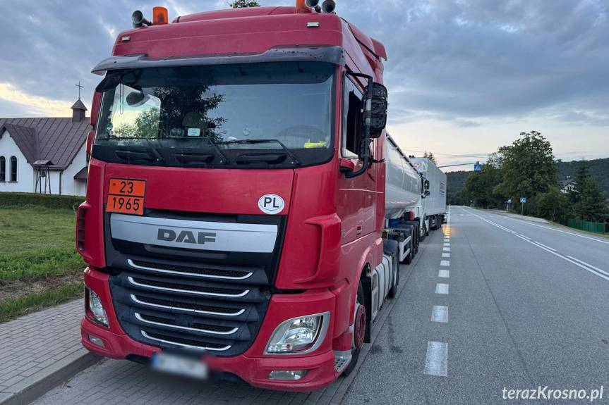 Zderzenie ciężarówek na DK19