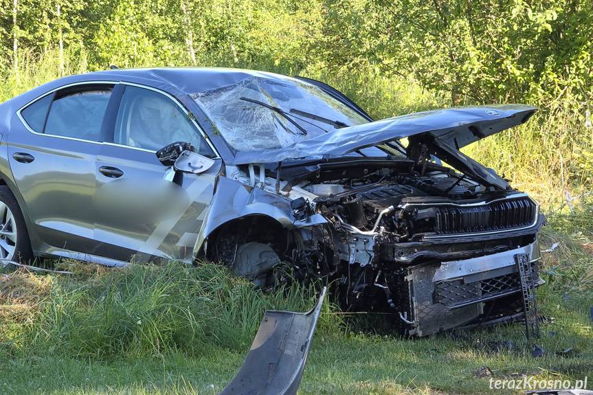 Zderzenie dwóch samochodów w Krośnie