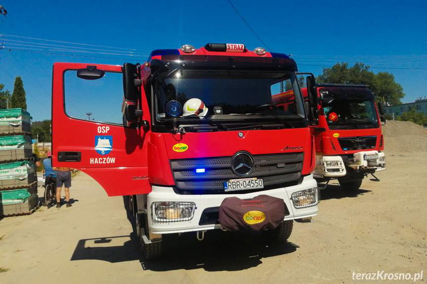 Ogień w transformatorze w Haczowie